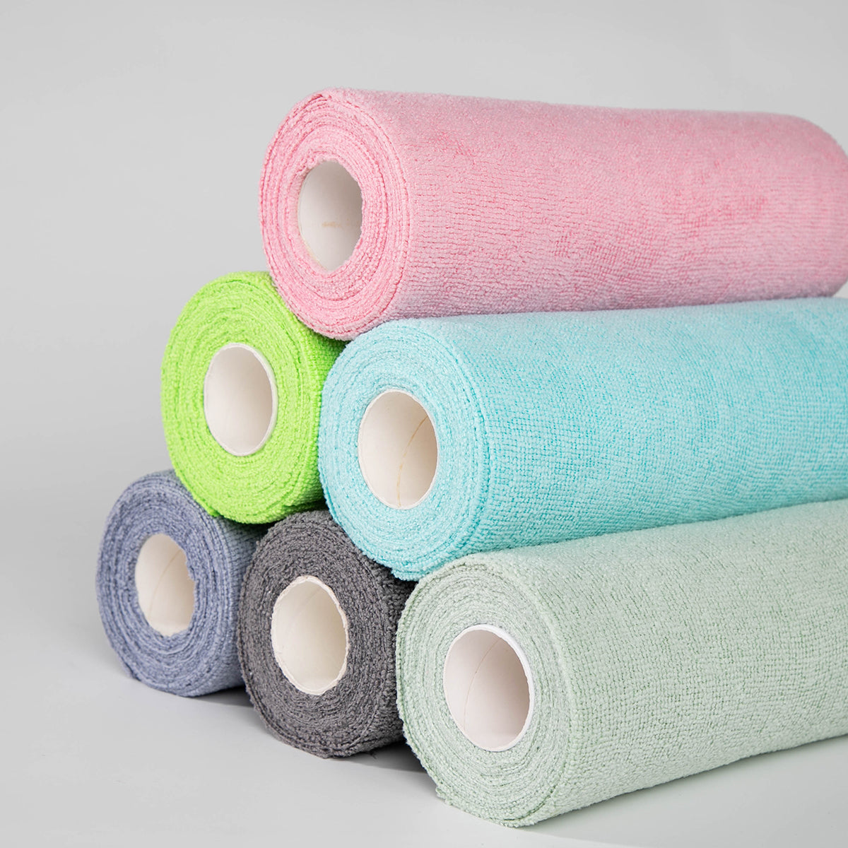 Pink Reusable Microfiber Cleaning Cloth Roll – Tear-Off Multi-Purpose Absorbent Kitchen Towels, 25 × 25 cm