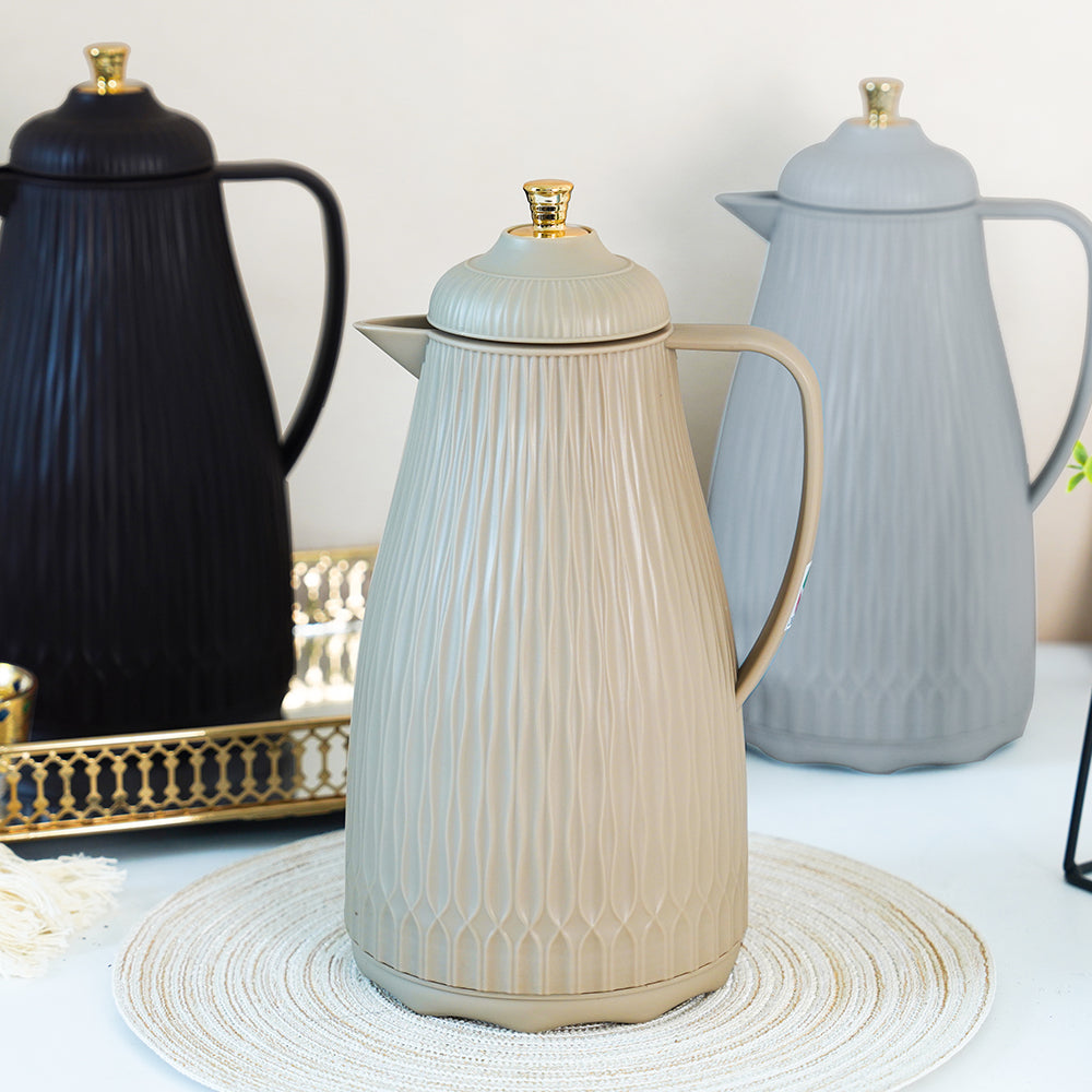 1000ml Arabic Style Vacuum Flask – Glass Liner Thermal Coffee & Tea Jug, Insulated Hot & Cold Beverage Carafe for Home & Office