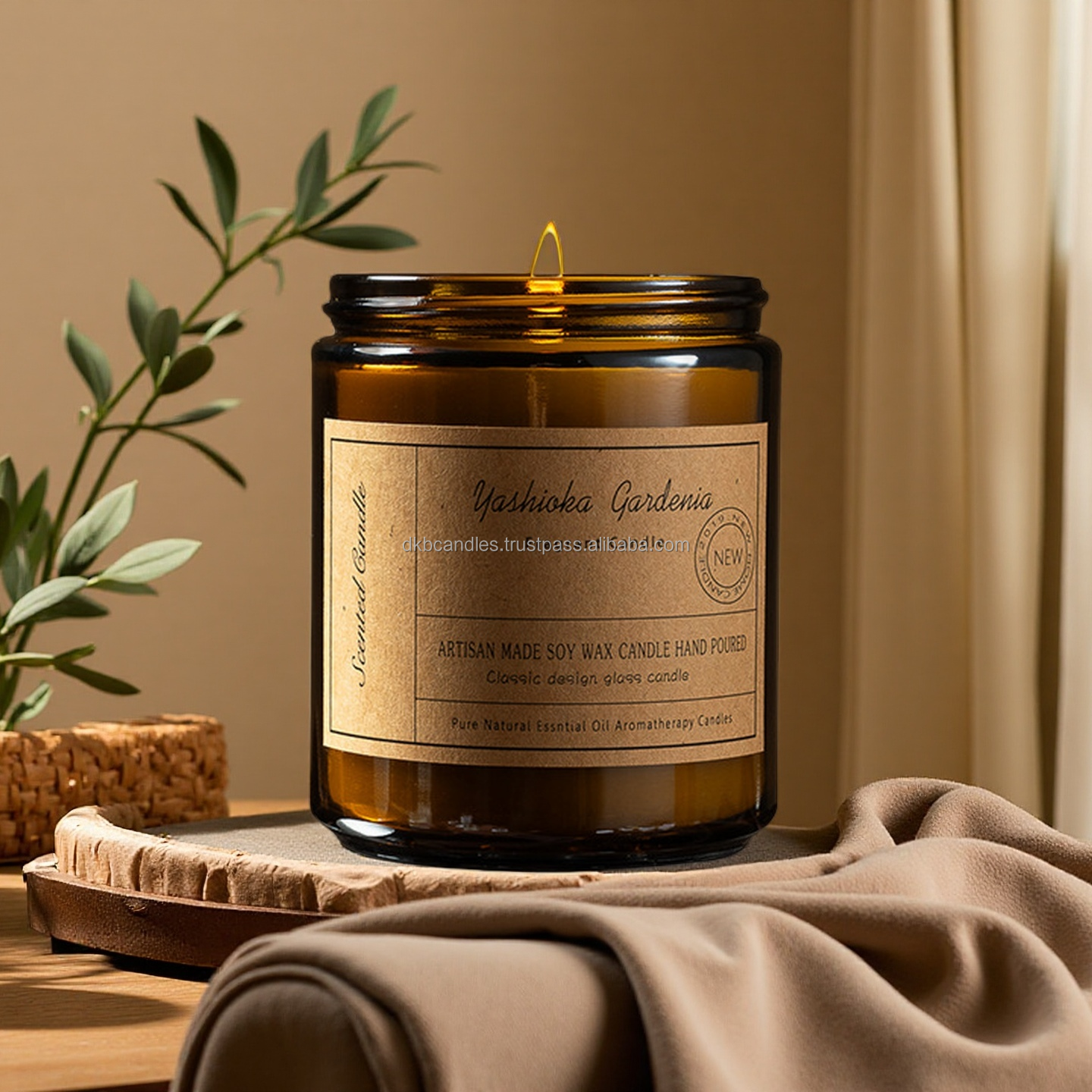 Vanilla Scented Candle – Long-Lasting Aromatherapy Candle with Lead-Free Cotton Wick for Home, Spa, Yoga & Relaxation