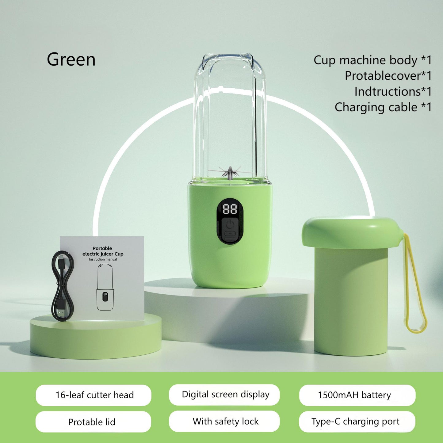 USB Rechargeable Blender – Cordless Personal Juicer Cup with Food-Grade Container for Smoothies, Fresh Juice & Protein Shakes
