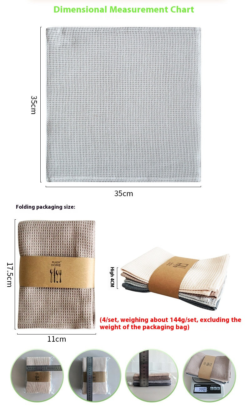 100% Cotton Waffle Weave Kitchen Dish Towel – Ultra Absorbent Reusable Drying Cloth for Dishes, Glassware & Kitchen Cleaning