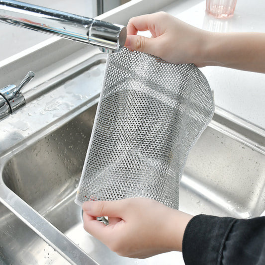 24×24cm Kitchen Scrubbing Cleaning Cloth – Reusable Non-Scratch Dish, Pot & Pan Cleaning Mesh Cloth for Kitchen & Household Cleaning