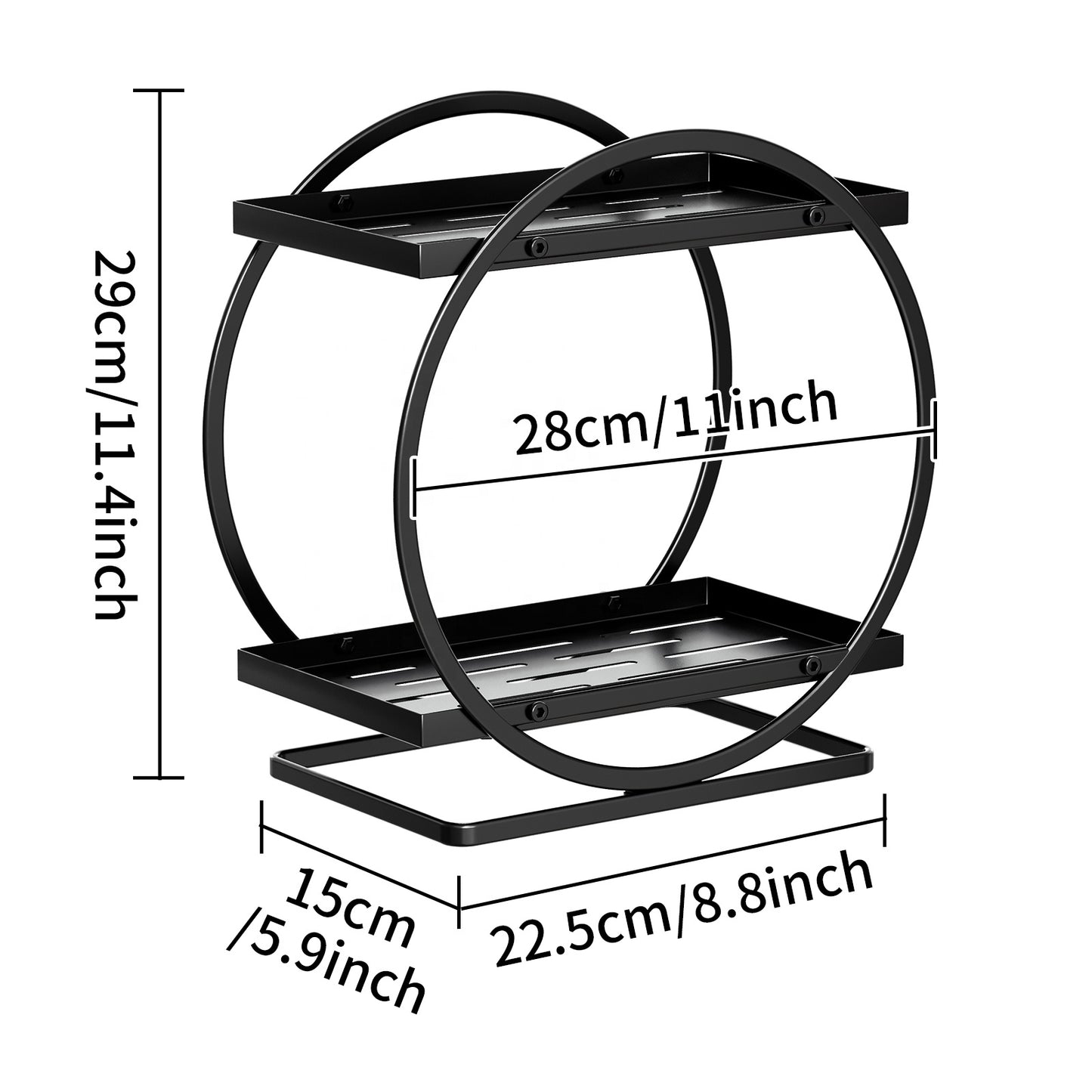 2-Tier Metal Bathroom Counter Organizer – Makeup, Skincare & Perfume Storage Shelf for Vanity, Dresser & Countertop (22.5 × 15 × 29 cm)