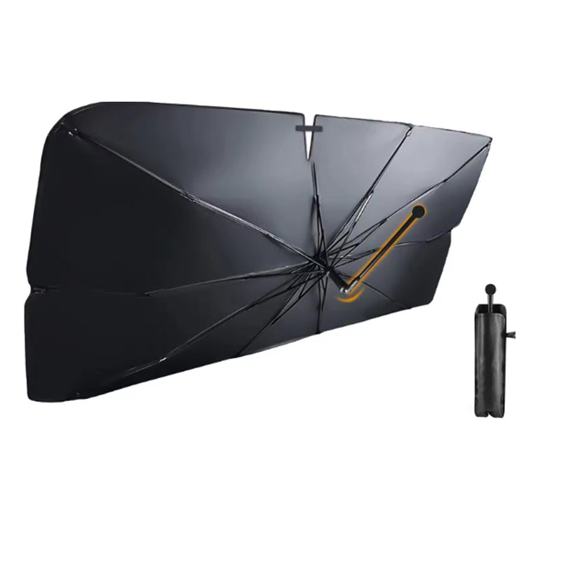 Foldable Car Windshield Sunshade Umbrella – UV Protection Titanium Silver Sun Shade for Front Windshield, Heat Shield & Interior Protector (140 × 79cm)