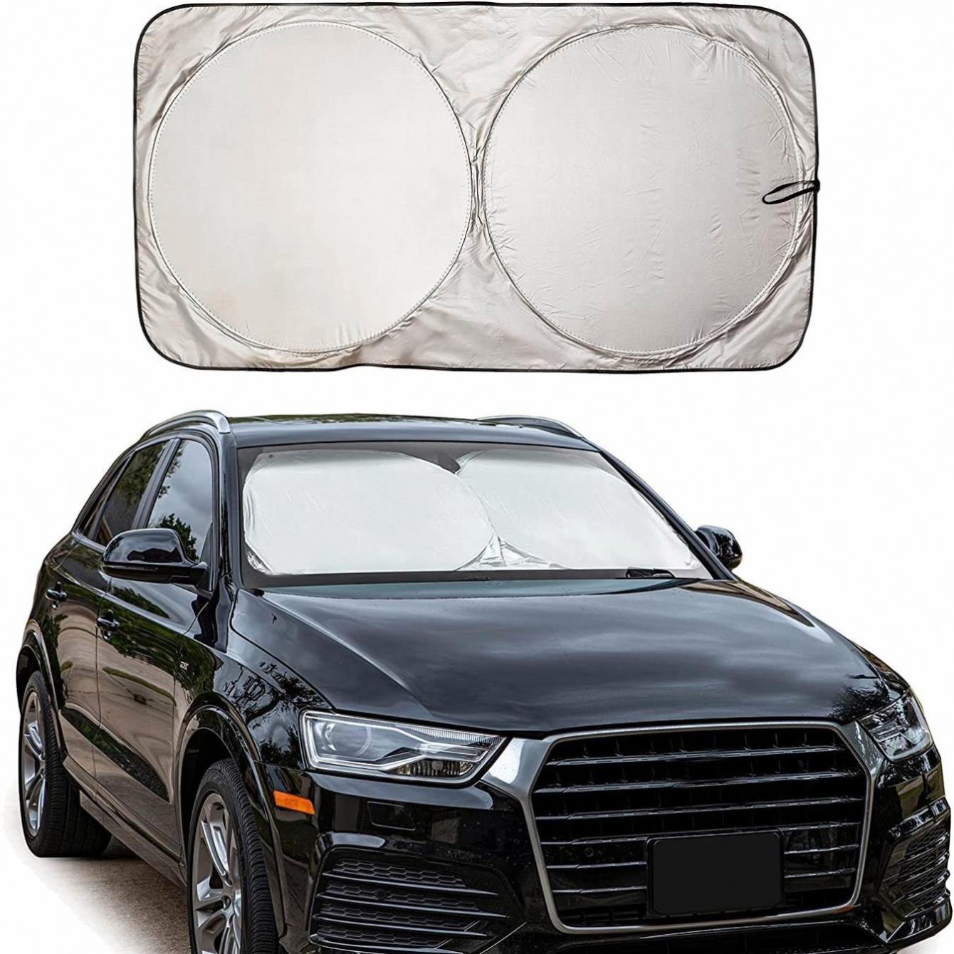 Universal Foldable Car Windshield Sunshade – Reflective UV Protection Sun Shield, Heat Resistant Front Windshield Cover (150 × 70 cm)