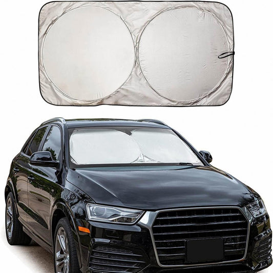 Universal Foldable Car Windshield Sunshade – Reflective UV Protection Sun Shield, Heat Resistant Front Windshield Cover (150 × 70 cm)