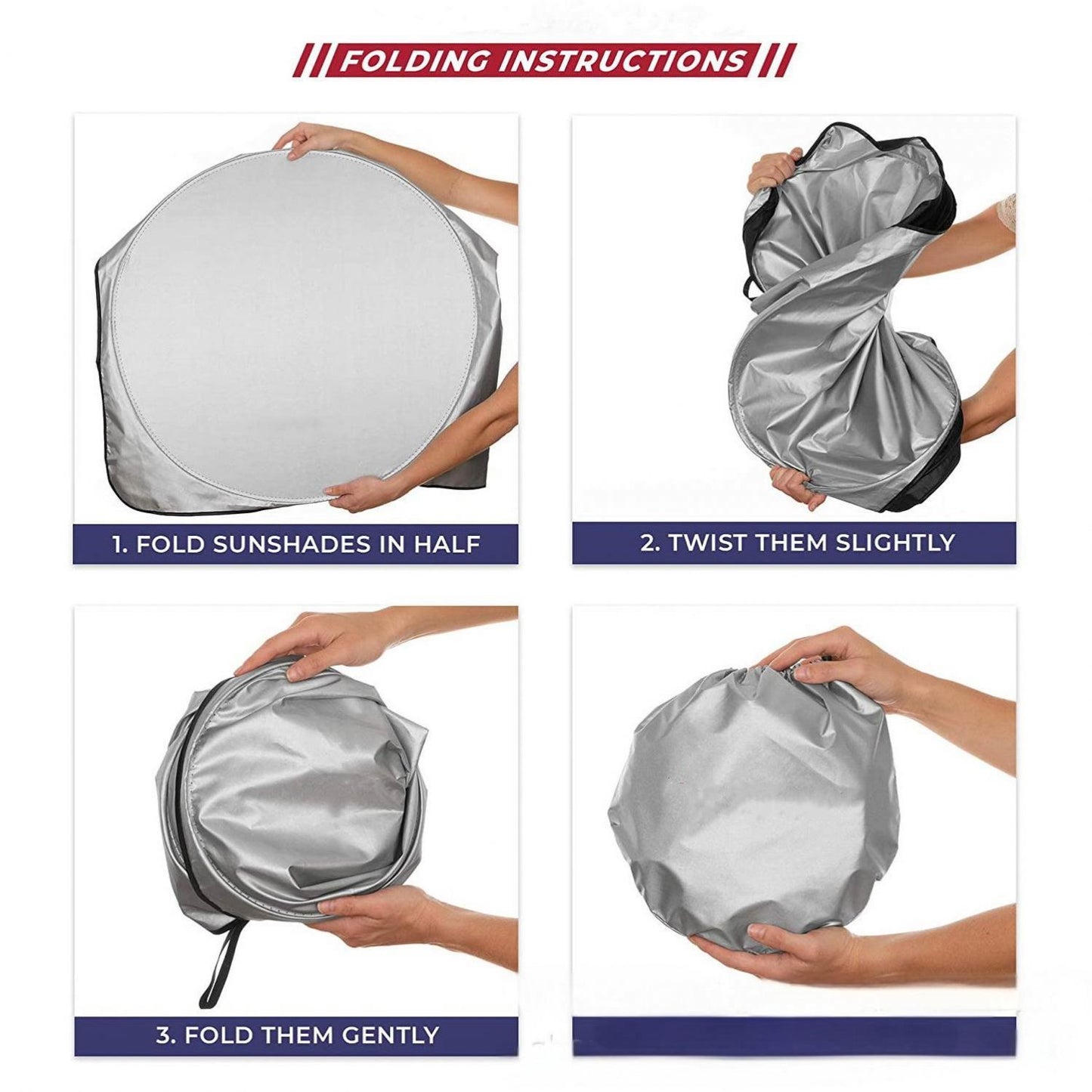 Universal Foldable Car Windshield Sunshade – Reflective UV Protection Sun Shield, Heat Resistant Front Windshield Cover (150 × 70 cm)