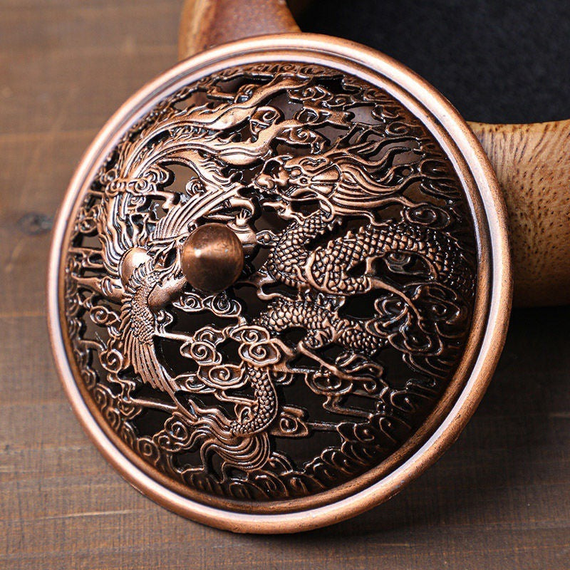 Luxury Wooden Incense Burner with Metal Lid | Chinese Style Sandalwood & Bakhoor Incense Holder for Home, Office, Meditation & Religious Use
