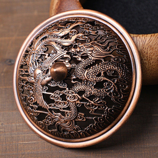 Luxury Wooden Incense Burner with Metal Lid | Chinese Style Sandalwood & Bakhoor Incense Holder for Home, Office, Meditation & Religious Use