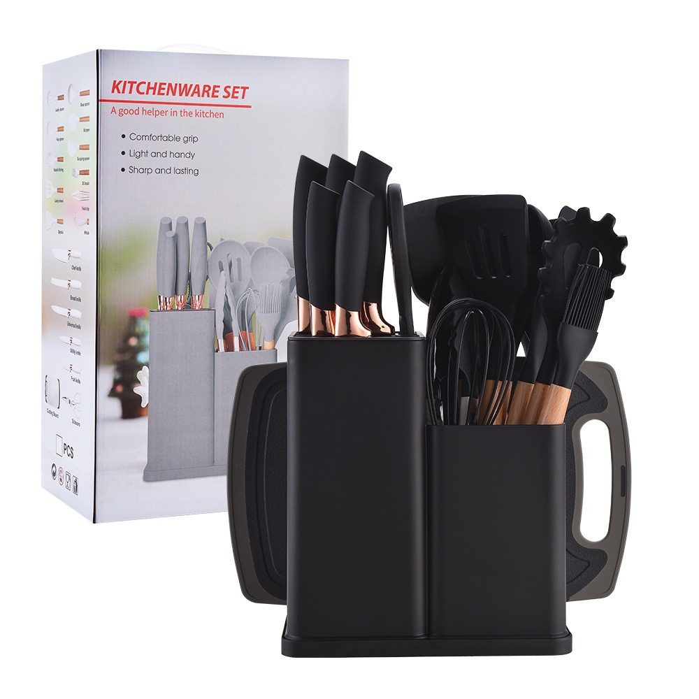 19-Piece Silicone Kitchen Utensil Set – LFGB & FDA Certified Non-Stick Heat-Resistant Cooking & Baking Tools with Holder