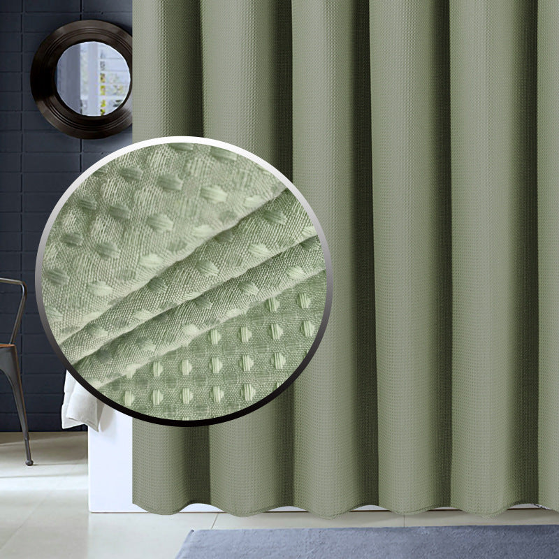 Waterproof Waffle Weave Shower Curtain – Hotel Quality Polyester Bathroom Curtain, Mildew & Water-Resistant Bath Curtain