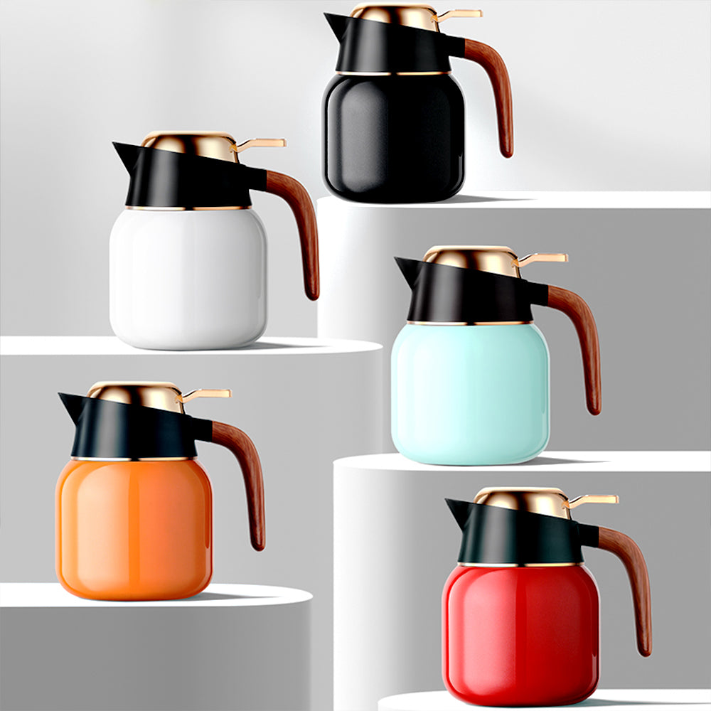 1000ml Vacuum Insulated Stainless Steel Coffee Carafe – Double-Wall Thermal Flask with Tea Infuser for Hot & Cold Beverages