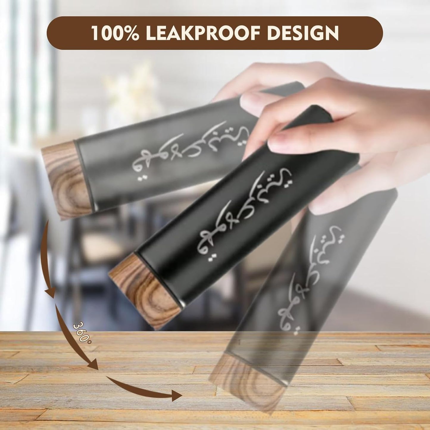 Luxury Arabic Coffee Gift Set – 500ml Stainless Steel Vacuum Thermos with 2 Double-Wall Arabic Coffee Cups, Premium Gift Box