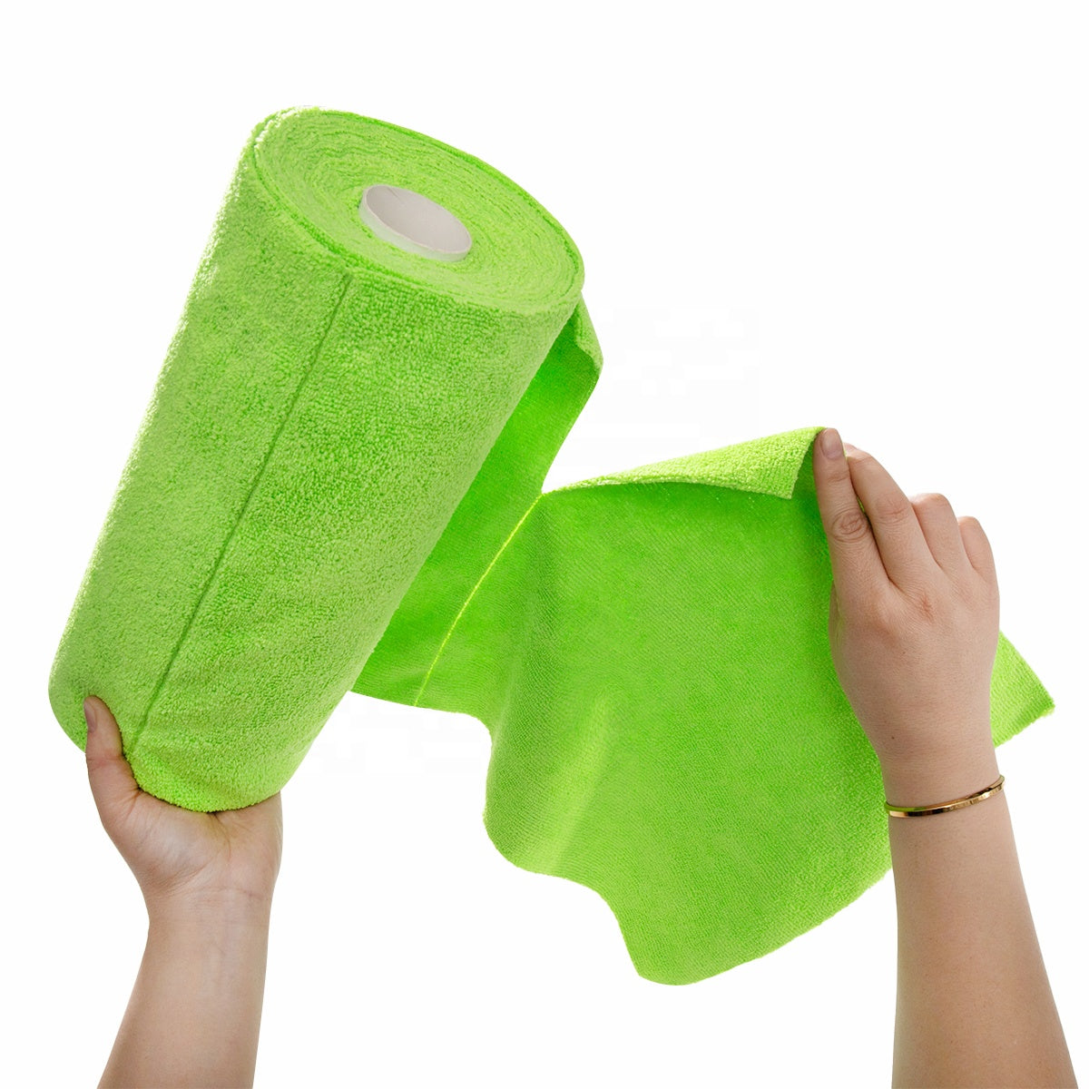 Pink Reusable Microfiber Cleaning Cloth Roll – Tear-Off Multi-Purpose Absorbent Kitchen Towels, 25 × 25 cm