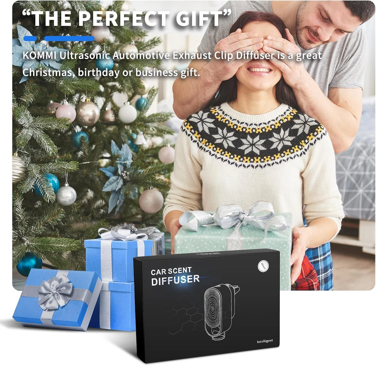 Electric Car Air Freshener Diffuser – Ultrasonic Aroma Oil Diffuser with Vent Clip, Adjustable Fragrance & USB Rechargeable Car Perfume Freshener