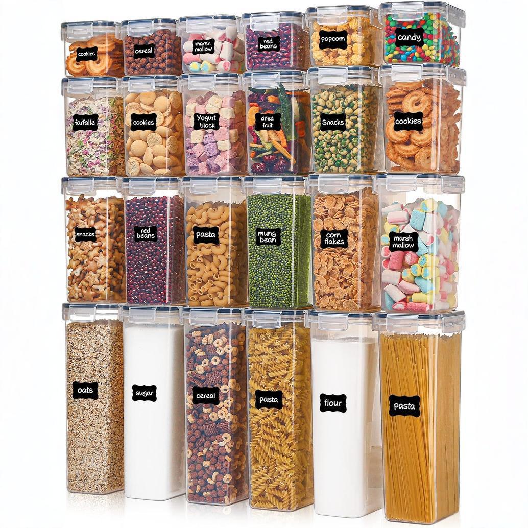 24-Piece BPA-Free Airtight Food Storage Container Set – Leakproof Kitchen Pantry Organizers for Cereal, Pasta, Flour & Dry Food