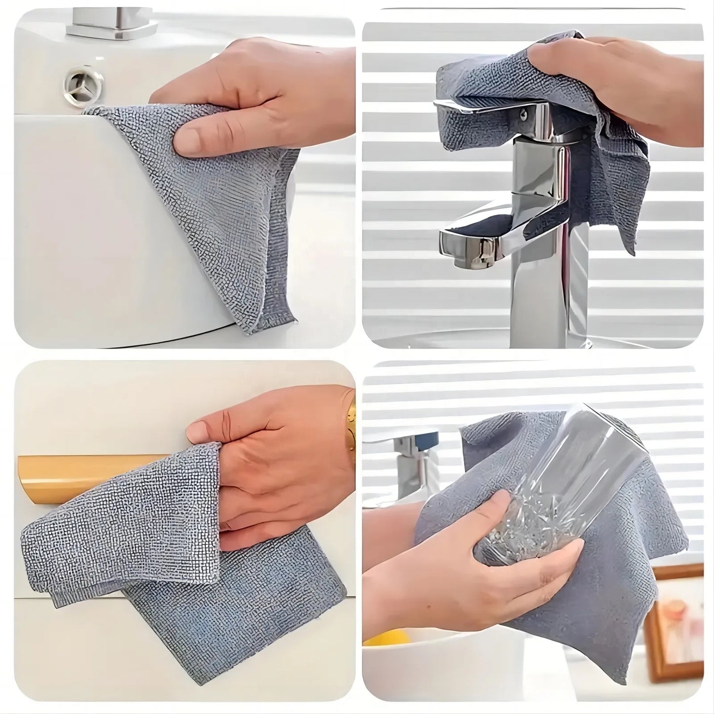 Pink Reusable Microfiber Cleaning Cloth Roll – Tear-Off Multi-Purpose Absorbent Kitchen Towels, 25 × 25 cm