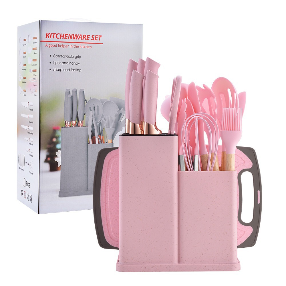 19-Piece Silicone Kitchen Utensil Set – LFGB & FDA Certified Non-Stick Heat-Resistant Cooking & Baking Tools with Holder