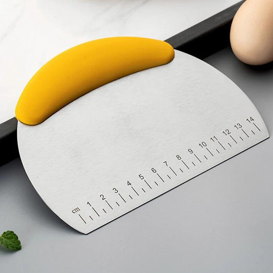 Household Stainless Steel Semi-Round Baking Knife with Scale – Precision Cutter for Cakes, Pastries, and More
