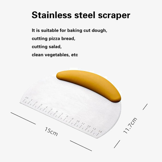 Household Stainless Steel Semi-Round Baking Knife with Scale – Precision Cutter for Cakes, Pastries, and More