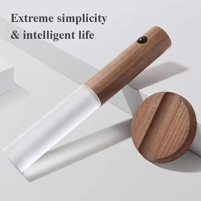 Intelligent PIR Motion Sensor LED Night Light | Rechargeable Magnetic Wood Wall Lamp for Kitchen & Cabinet