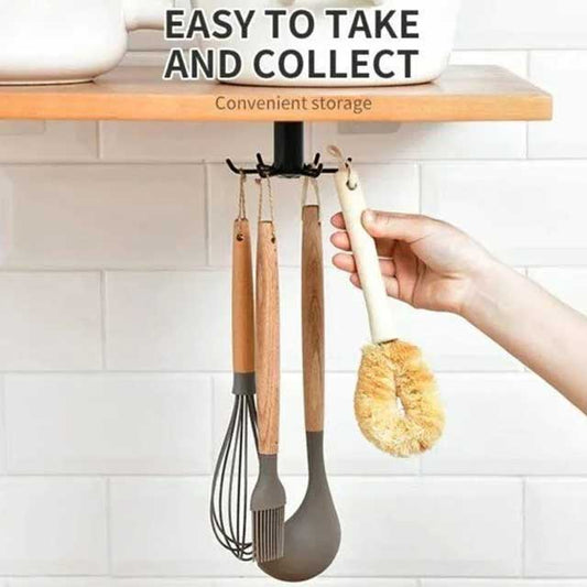 Kitchen Wall-Mounted Rotating Kitchenware Organizer – Space-Saving Storage Solution for Utensils and Tools