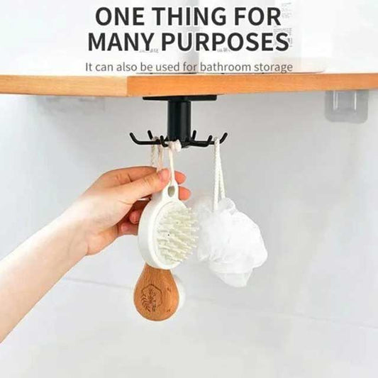 Kitchen Wall-Mounted Rotating Kitchenware Organizer – Space-Saving Storage Solution for Utensils and Tools