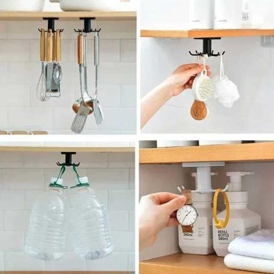 Kitchen Wall-Mounted Rotating Kitchenware Organizer – Space-Saving Storage Solution for Utensils and Tools