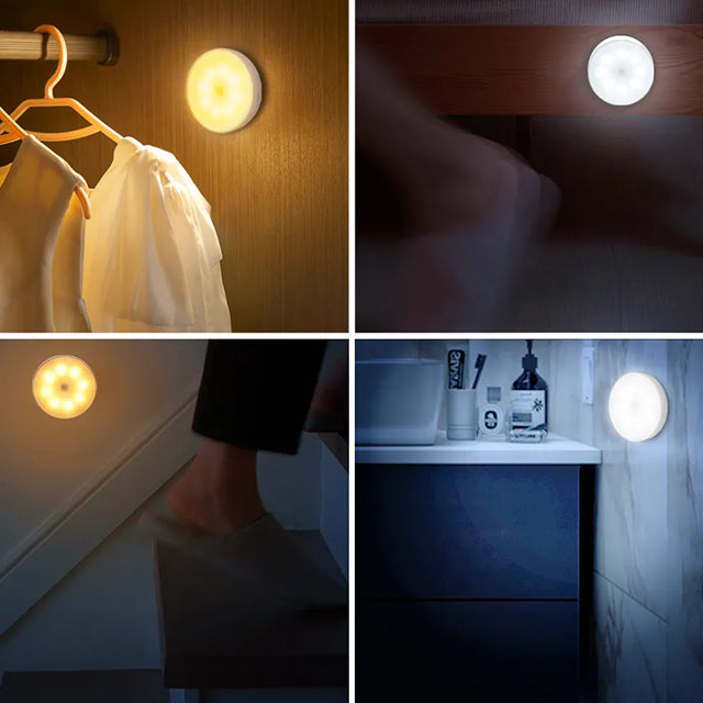 LED Motion Sensor Night Light with 2 Color Modes – USB Rechargeable Indoor Lighting for Home, Bedroom, Hallway