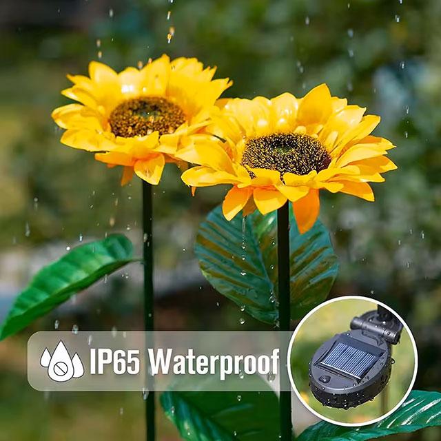 LED Solar Sunflower Lights – IP65 Waterproof Outdoor Pathway Lamp for Garden, Yard, Wedding & Holiday Decor