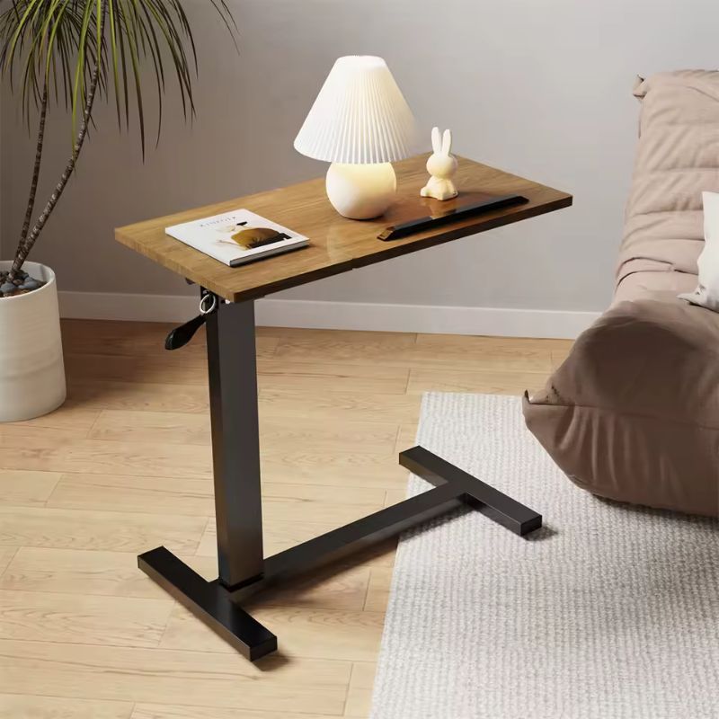 LUVODI Height Adjustable Over-Bed Laptop Desk – Mobile Bedside Table with Hidden Wheels – Ergonomic Rolling Sofa Side Table for Home & Office