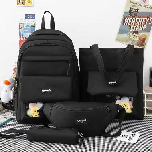 Large Capacity Four-Piece Set Schoolbag - Durable, Spacious Backpack for Kids & Students
