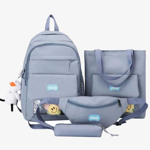 Large Capacity Four-Piece Set Schoolbag – Durable, Spacious Backpack for Kids & Students