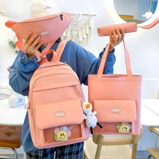 Large Capacity Four-Piece Set Schoolbag – Durable, Spacious Backpack for Kids & Students