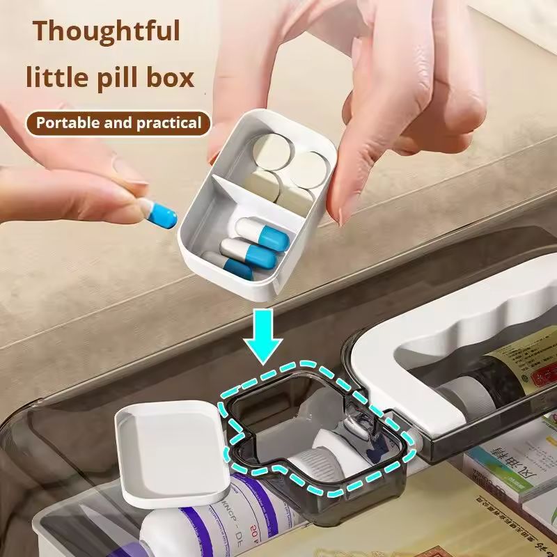 Large Capacity Family Medicine Box – 3-Tier Multi-Layer Emergency First Aid Kit Organizer – Portable White Medical Storage Box with Handle & Safety Buckle – Heavy-Duty PP Case for Home & Travel