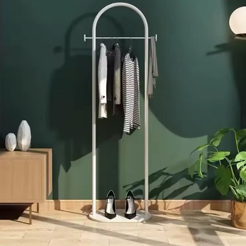 Modern Metal Free-Standing Coat Rack with Luxury Marble Base – Minimalist Bedroom Floor-Mount Clothes Hanger – Iron Wardrobe Rack with Integrated Storage Shelf – Elegant Living Room Furniture