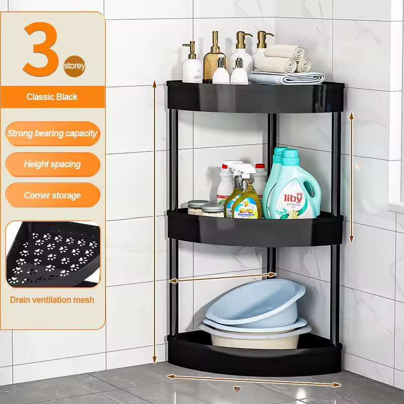 Multi-Tier Slim Rolling Storage Cart with Wheels – Heavy-Duty High Load-Bearing Utility Rack for Kitchen, Bathroom & Living Room – Mobile Space-Saving Organizer – 3, 4, or 5 Layer Options (Black / White)