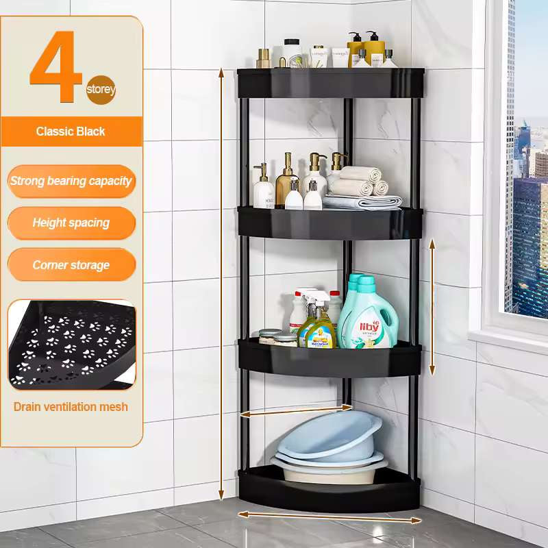Multi-Tier Slim Rolling Storage Cart with Wheels – Heavy-Duty High Load-Bearing Utility Rack for Kitchen, Bathroom & Living Room – Mobile Space-Saving Organizer – 3, 4, or 5 Layer Options (Black / White)