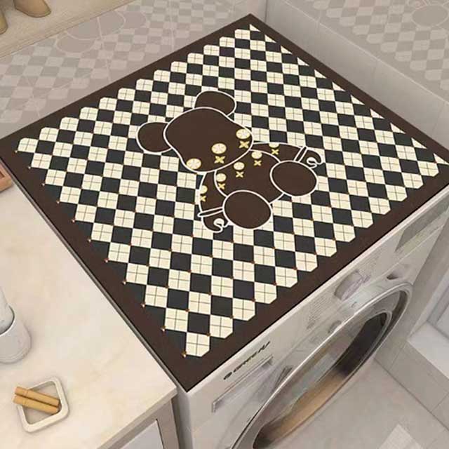 Nordic Vintage Wind Washing Machine Dust Cover – Waterproof, Non-Slip Mat for Refrigerator, Microwave & Nightstand Protection