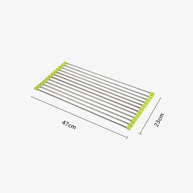 Over The Sink Roll-Up Dish Drying Rack – Multi-Functional Sheet Pan, Bottle Food Drainer, and Sieve Drainer Basket