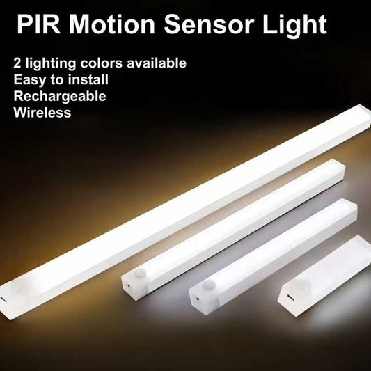PIR Motion Sensor LED Cabinet Light – USB Rechargeable Wireless Induction Night Light for Wardrobe, Hallway & Closet