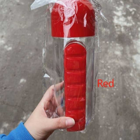 Portable Plastic Medicine Bottle 2-in-1 - Convenient Travel Pill Dispenser &amp; Storage Container