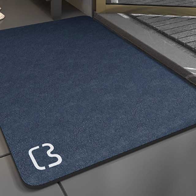 سجادة حمام مستطيلة الشكل مانعة للانزلاق مصنوعة من المطاط، مقاس 50 × 80 سم - سريعة الجفاف وماصة للماء