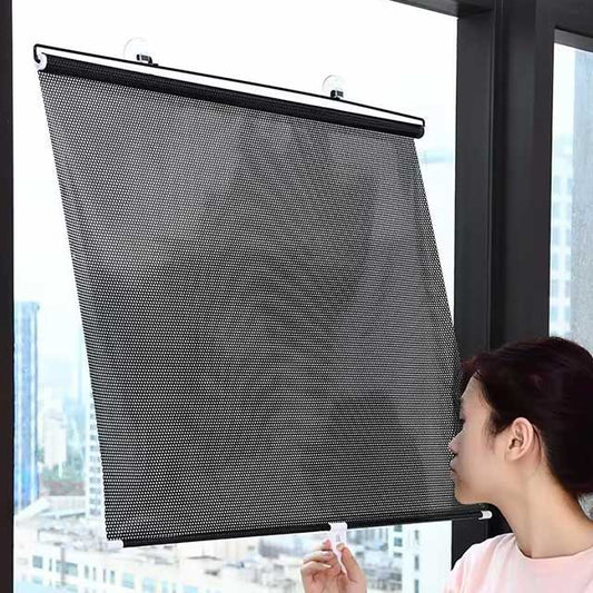 Retractable Car Front & Rear Window Sunshade – Windshield Sun Shade Cover for UV Protection & Privacy