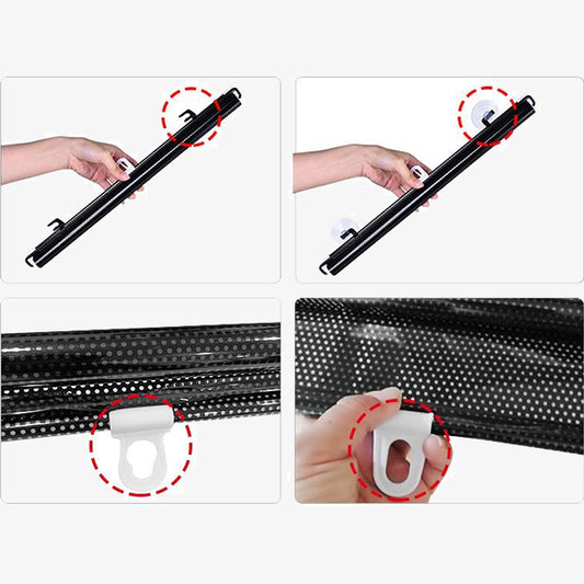 Retractable Car Front & Rear Window Sunshade – Windshield Sun Shade Cover for UV Protection & Privacy