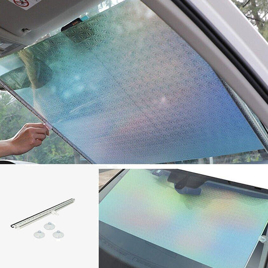 Retractable Car Front & Rear Window Sunshade – Windshield Sun Shade Cover for UV Protection & Privacy