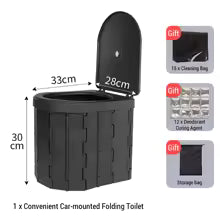 Portable Folding Camping Toilet – Collapsible Outdoor Travel Toilet for Adults & Kids, Odor-Resistant, Non-Slip Car Toilet with Lid