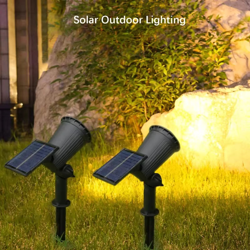Warm Light Solar LED Landscape Spotlights – IP65 Waterproof Solar Powered Outdoor Lights for Garden, Lawn, Yard, & Walkway