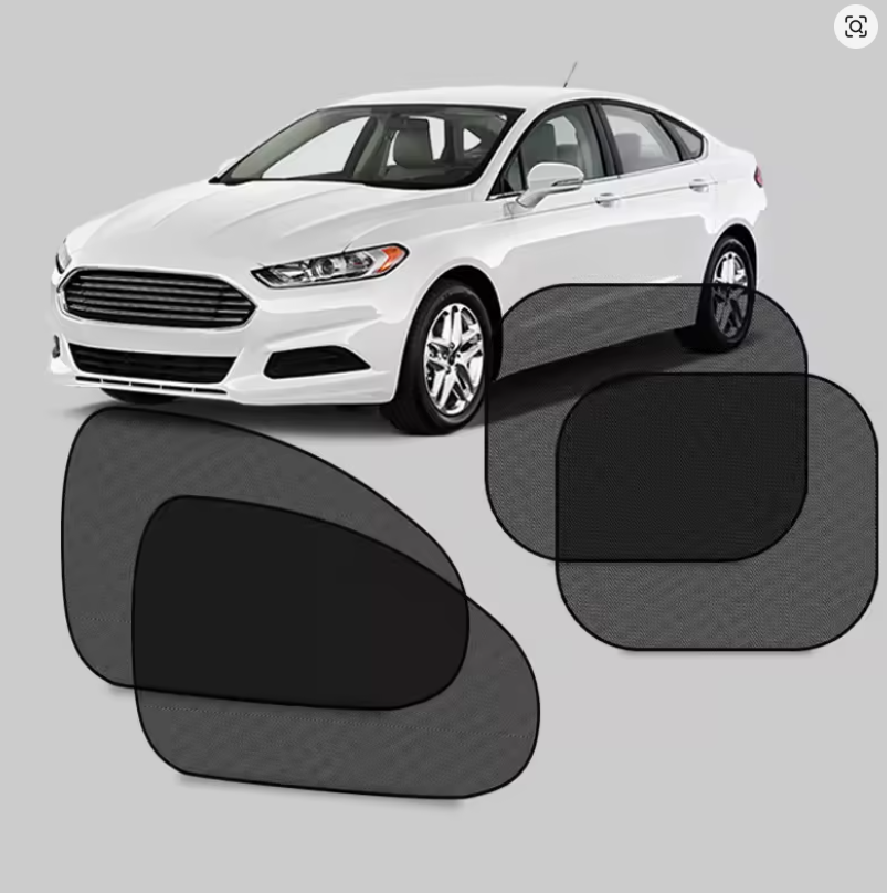 2-Pack Car Window Sun Shades – Universal UV Protection Mesh Sunshade with Suction Cups for Front & Rear Side Windows