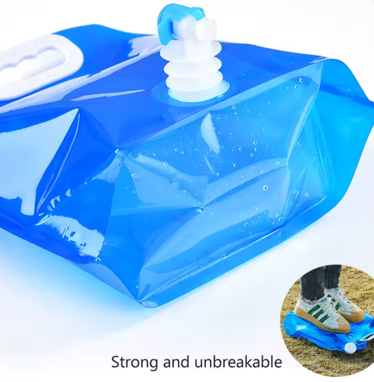 10L Foldable Camping Water Container with Faucet – Portable Collapsible Water Storage Bag for Camping, Hiking, Travel & Emergency Use